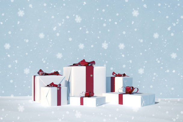 merry christmas with snow flakes - Illustration - Fotografie, Obrázek