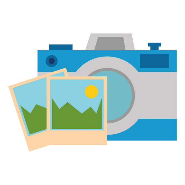 photographic camera with pictures - Vector, Image