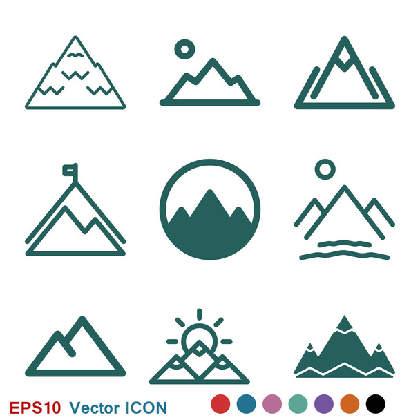 Mountain icon logo, illustration, vector sign symbol for design - Vector, Image