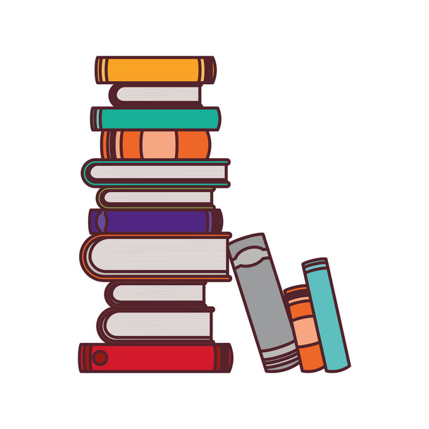 stack of books on white background isolated icon - Vector, Image