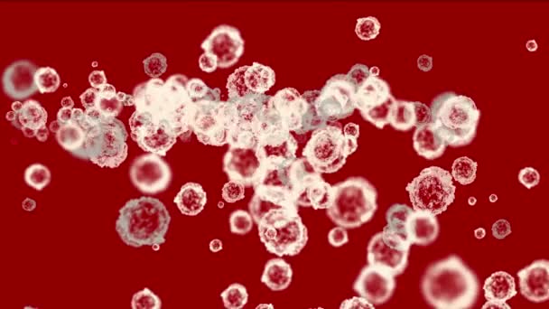 4 k abstracte cellen virus stof deeltjes achtergrond. - Video