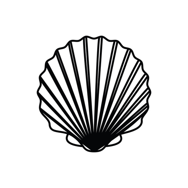 cute seashell on the sea in white background - Vector, Image