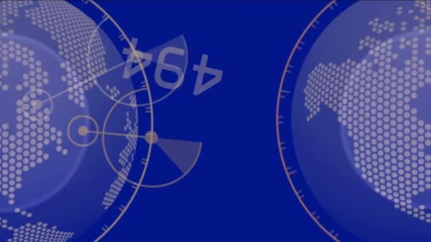 4k global GPS earth city map military Radar GPS screen navigation interface. - Footage, Video