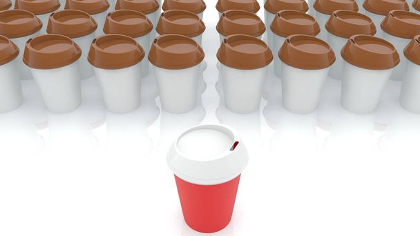 Tassen Kaffee in rot und weiß - Foto, Bild