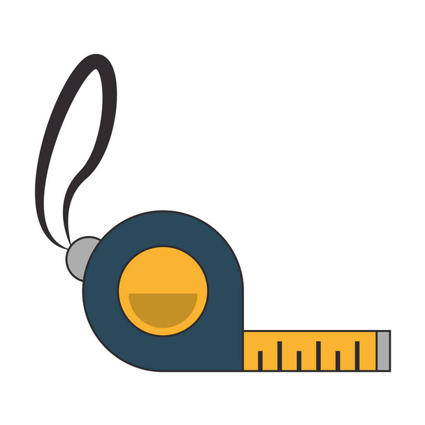 measuring tape tool icon cartoon - Vector, Image