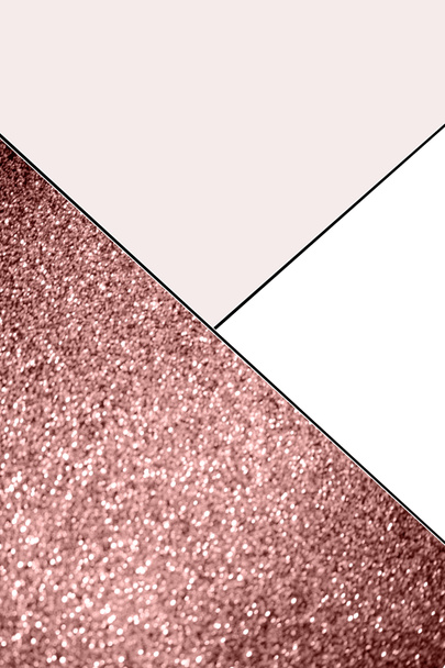 geometric background with glitter, white and light pink colors  - Photo, Image