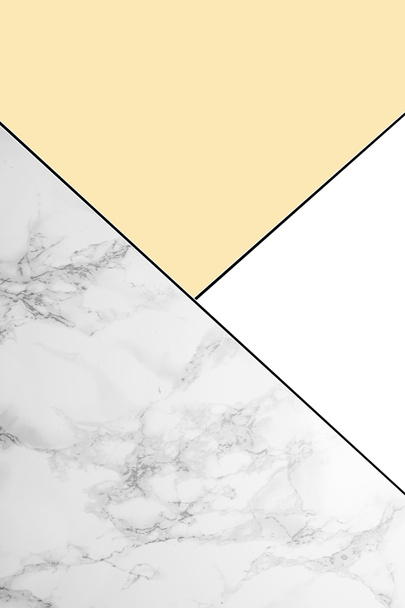geometric background with marble, white and light yellow colors  - Photo, Image