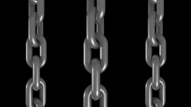 3 cadenas de metal de acero plateado girando animación de bucle sin costura 3D movimiento gráficos fondo nueva calidad industrial techno construcción fresco agradable alegre 4k video metraje
 - Imágenes, Vídeo