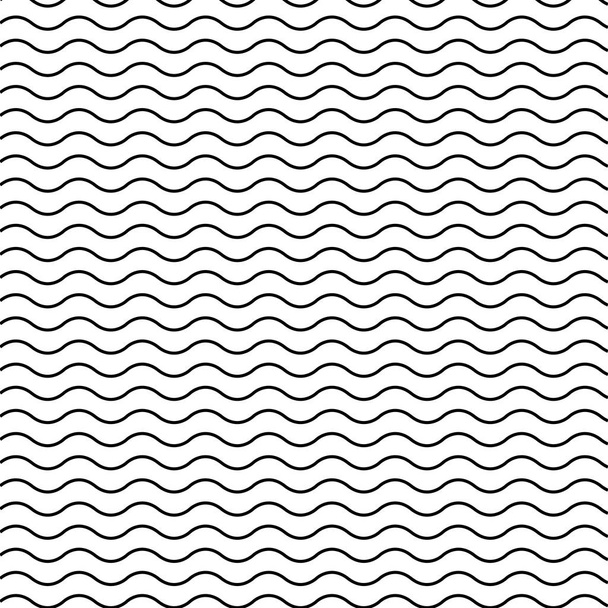 Waves texture. Seamless pattern. Liner background vector illustration ocean. - Vector, Image