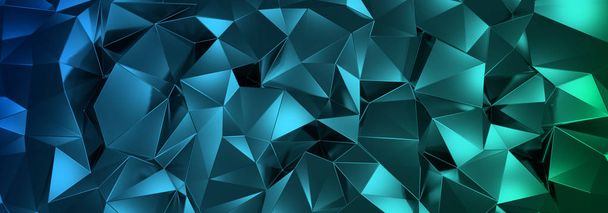 ILUSTRACIÓN 3d, de fondo de cristal abstracto, textura triangular, amplia panorámica para papel pintado
 - Foto, Imagen