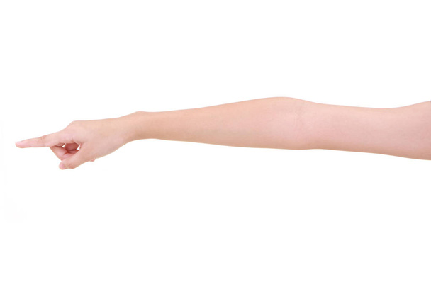 Дівчата жести рук ізольовані на білому тлі
. - Фото, зображення