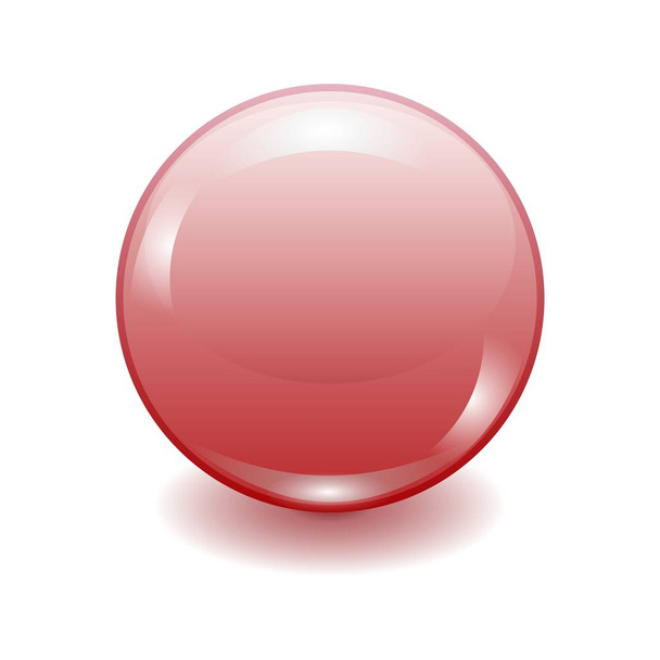 Vector realistic red plastic button - Vecteur, image
