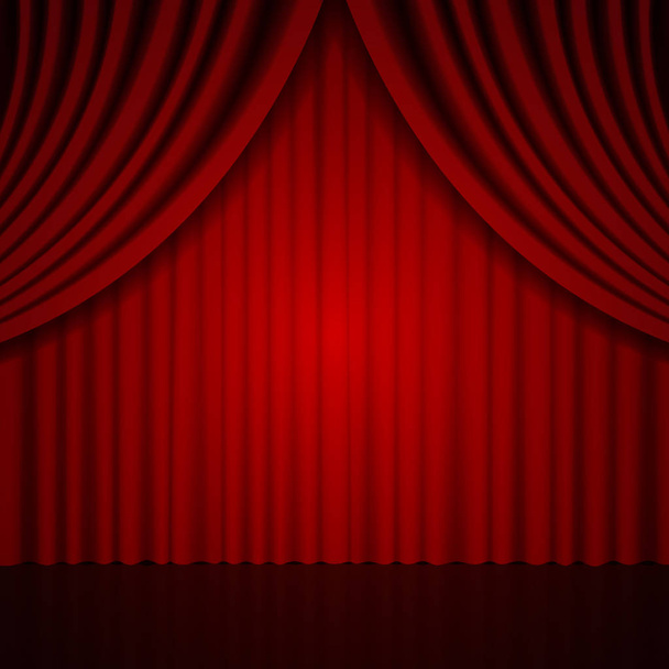 Háttér vörös színházi függönyt - Vektor, kép