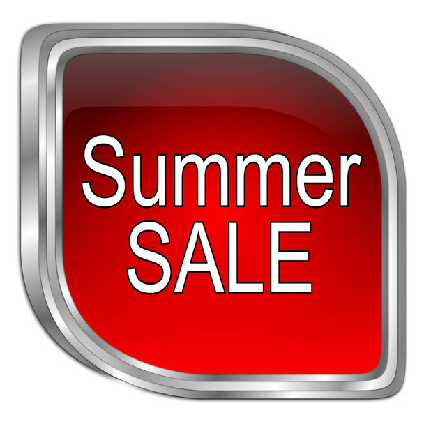 rode zomer verkoop knop - 3d illustratie - Foto, afbeelding