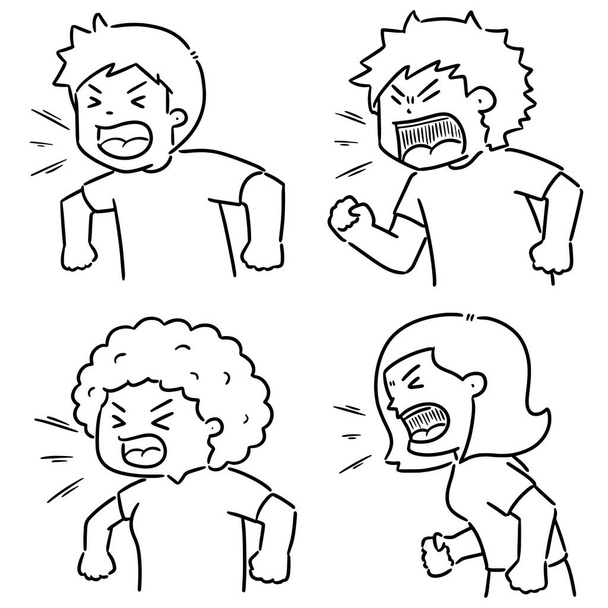 векторный набор кричащих людей
 - Вектор,изображение