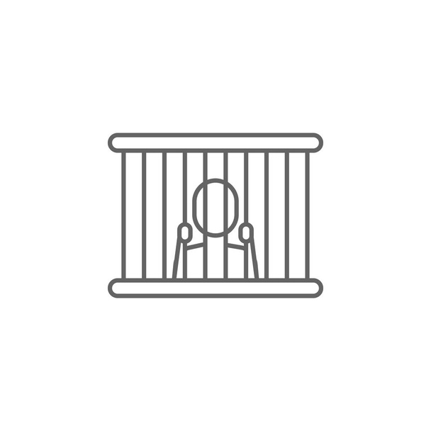 Justice börtön vázlatos ikon. Elemei törvény illusztráció vonal ikonra. Jelek, szimbólumok és vektorok is használható webes, logó, mobil alkalmazás, UI, UX - Vektor, kép