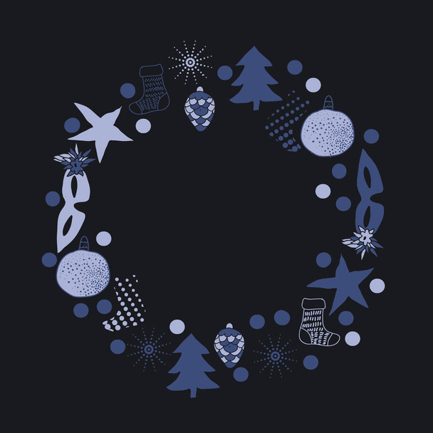 美しいお祝いのクリスマスの花輪、コピースペース - ベクター画像