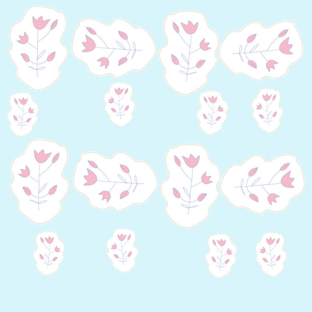 Seamless pattern of abstract simple flowers - ベクター画像