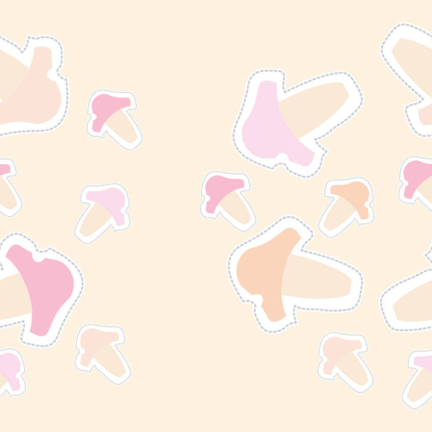 Seamless pattern of abstract simple mushrooms - Вектор,изображение