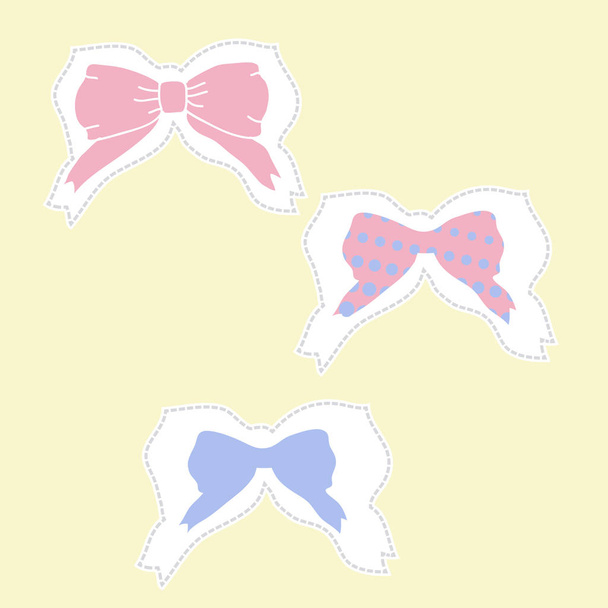 Cute childish background with bows - Vector, afbeelding