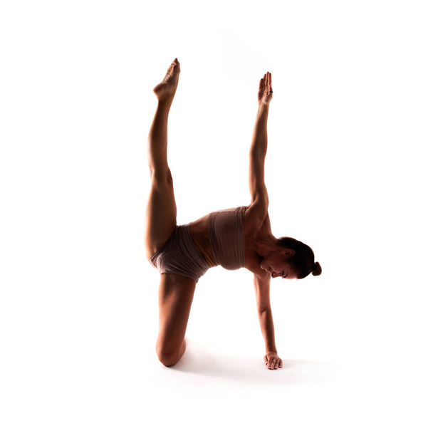 Yoga alphabet, letter H formed by body of yogi  - Фото, зображення