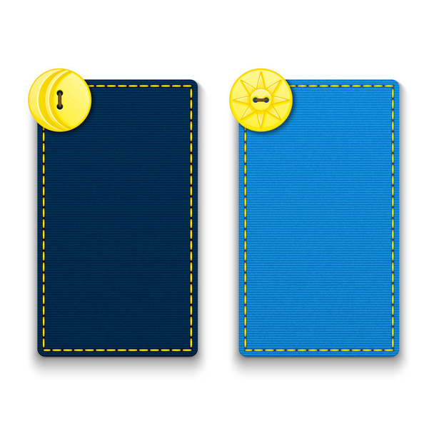 Bannières verticales rectangulaires en tissu bleu. Illustration vectorielle
. - Vecteur, image