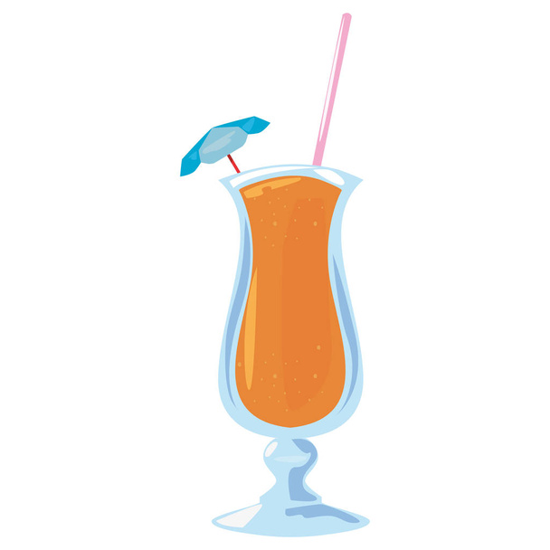 cocktail em vidro cuo guarda-chuva
 - Vetor, Imagem