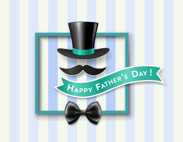 Happy Father's Day vintage card - Vector, imagen