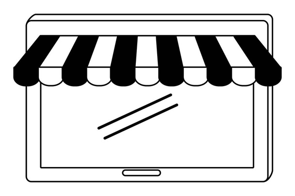 Diseño del icono de la tableta y la tienda
 - Vector, imagen