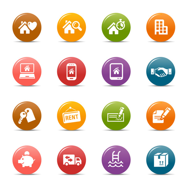 Colored dots - Real estate icons - Vector, Image