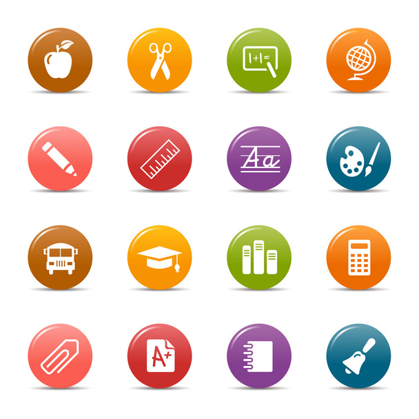 Colored Dots - School and University Icons - Vektor, kép