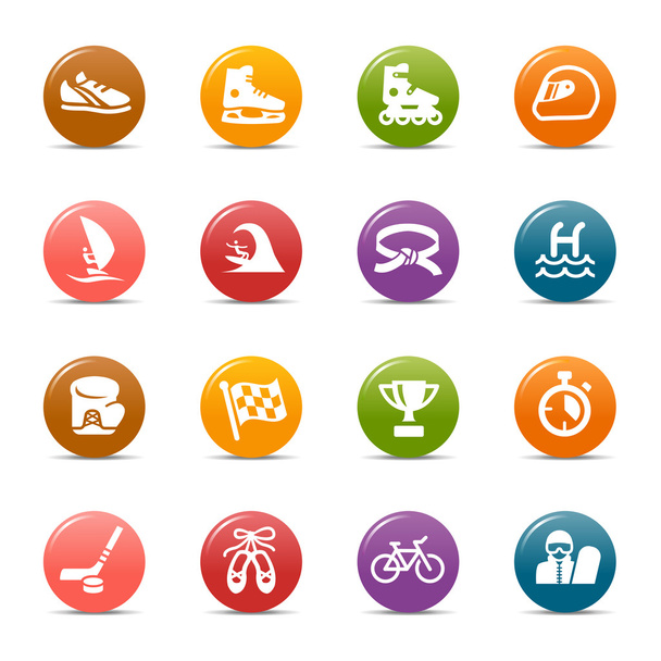 Colored Dots - Sport icons - Vector, Image