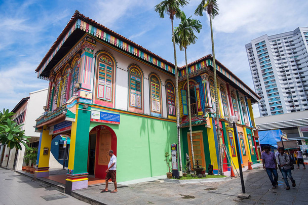Colorful facade architecture building, Vibrant color of wooden w - Foto, Imagem
