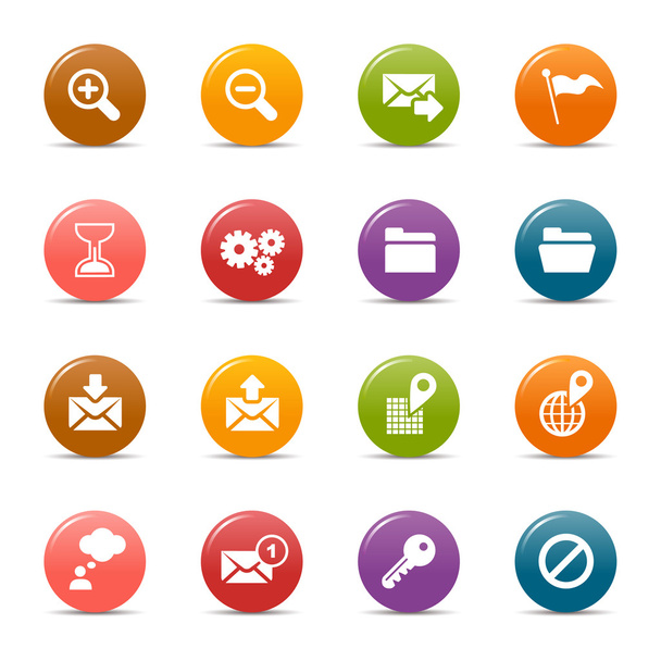 Colored Dots - Website and Internet Icons - Vektor, obrázek