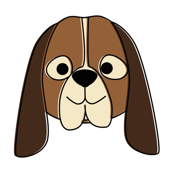 cute dog breed head character - Vektör, Görsel
