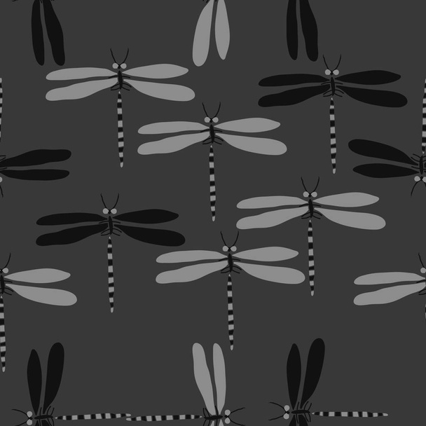 nahtloses Muster abstrakter farbiger Libellen - Vektor, Bild