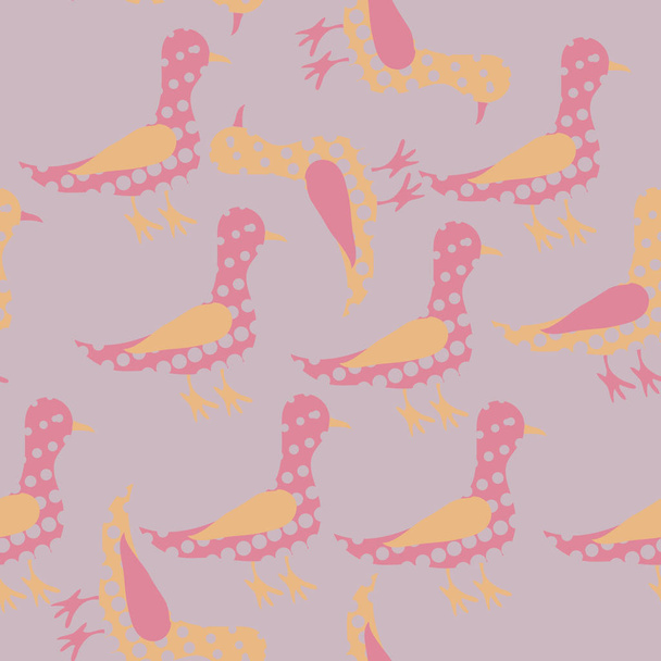 Seamless pattern of abstract colorful birds - Vector, imagen