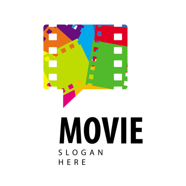 Film bir kabarcık şeklinde renkli vektör logosu - Vektör, Görsel