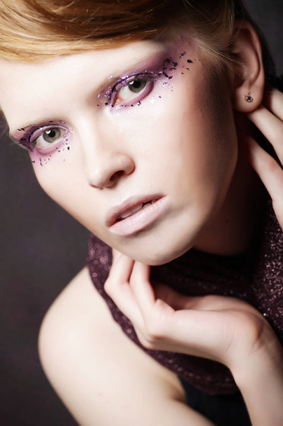 Beautiful Creative Fashion Makeup. - Fotoğraf, Görsel
