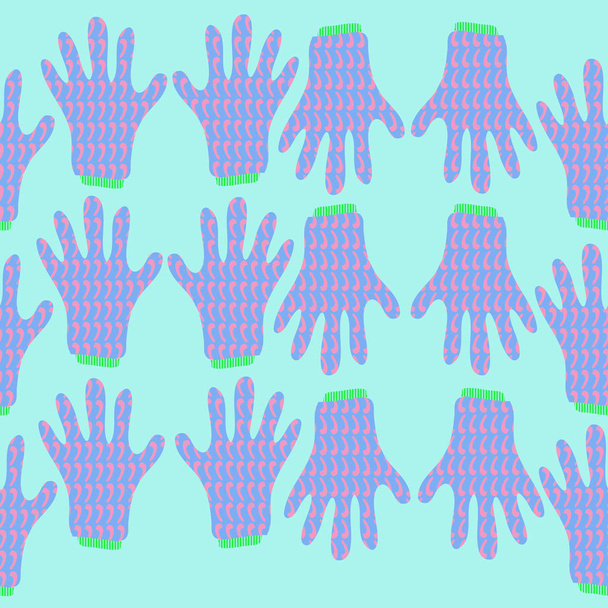 Gloves seamless pattern. Vector illustration - Vector, imagen