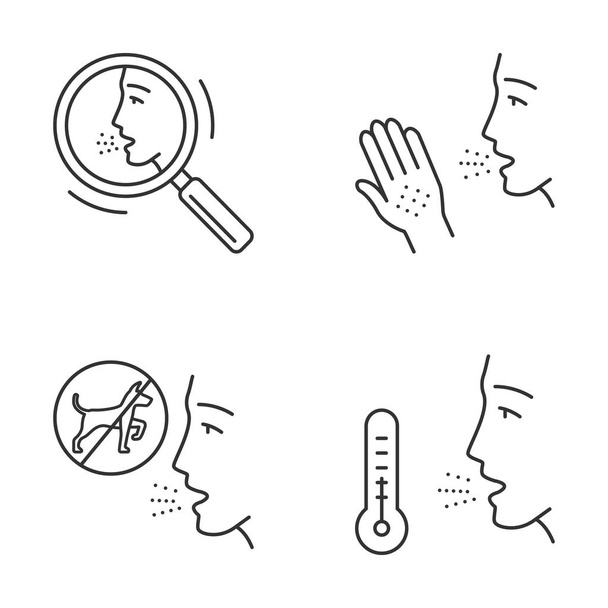 Allergies linear icons set - Вектор,изображение