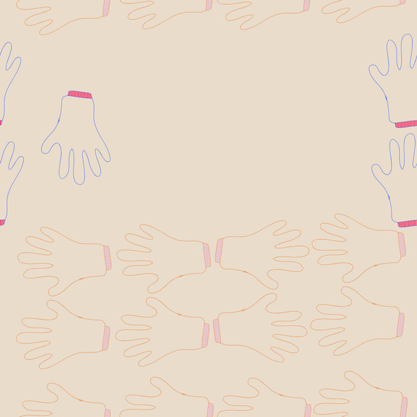 Gloves seamless pattern. Vector illustration - Vector, Imagen