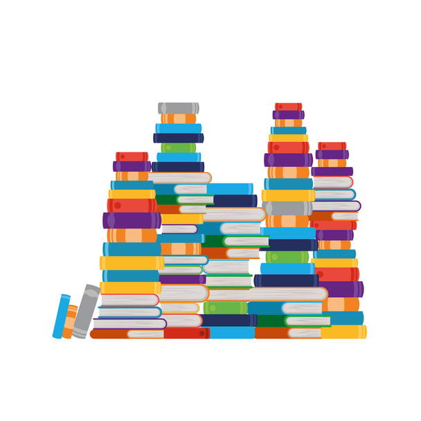 stack of books on white background isolated icon - Vector, Image