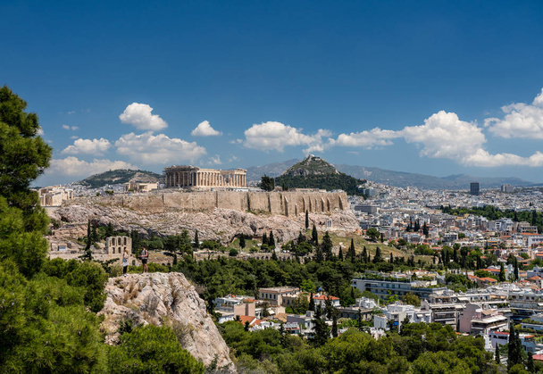 Athén panorámája a Lycabettus-dombról - Fotó, kép