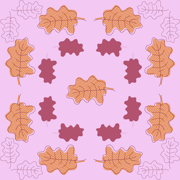 Seamless pattern of abstract colorful simple leaves - Vettoriali, immagini
