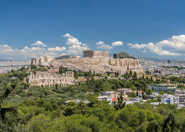 Panorama da cidade de Atenas da colina de Lycabettus
 - Foto, Imagem