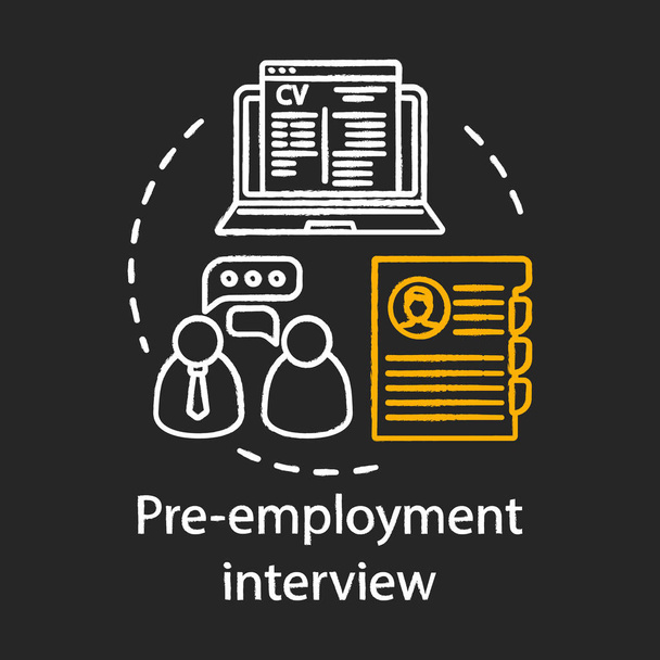 Pre-foglalkoztatási interjú kréta koncepció ikon - Vektor, kép