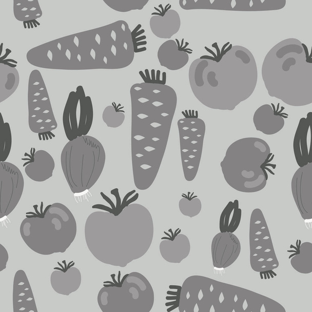 Seamless pattern of abstract simple vegetables - Vecteur, image