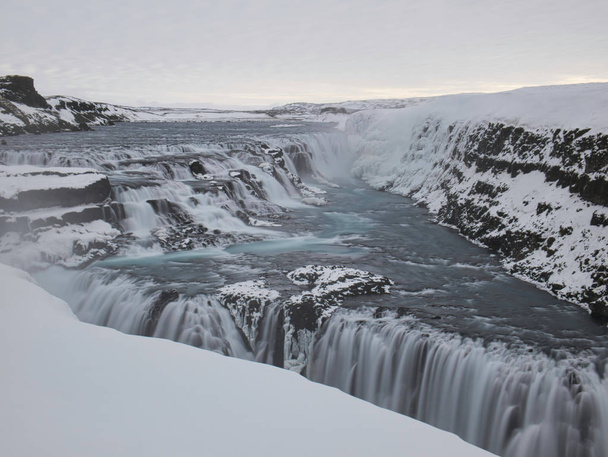 A long exposure of the Gullfoss waterfall - Фото, изображение