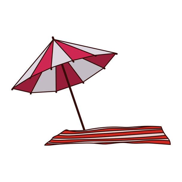 ομπρέλα παραλίας για το καλοκαίρι ριγέ εικονίδιο - Διάνυσμα, εικόνα